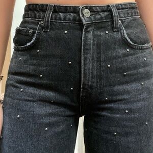 Reformation | Harley Studded Jeans Pacific Black High Rise Slim
